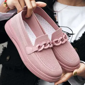 Women's chain fly woven casual shoes