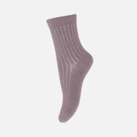 Wool Rib Socks - Dark Purple Dove