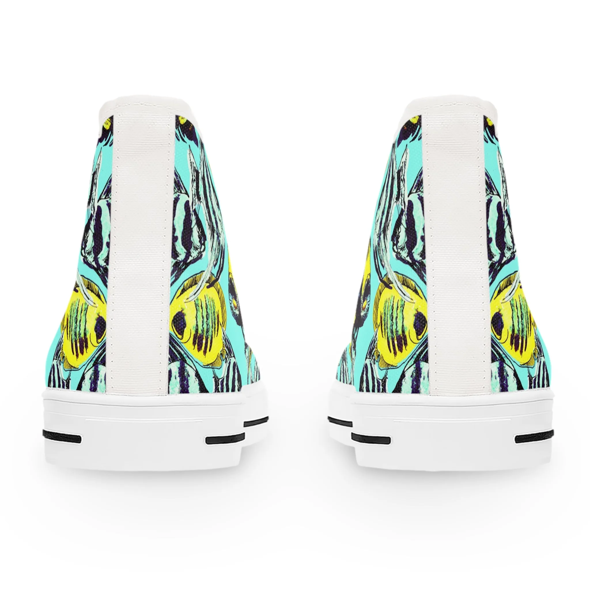 Yellow Exotic Colorful Fish Women's High Top Sneakers